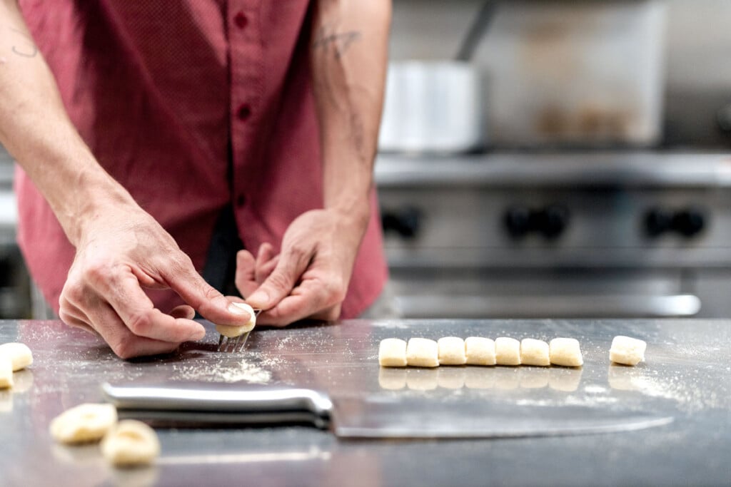 Onda Pasta’s Andrea Onetti rolls gnocchi
