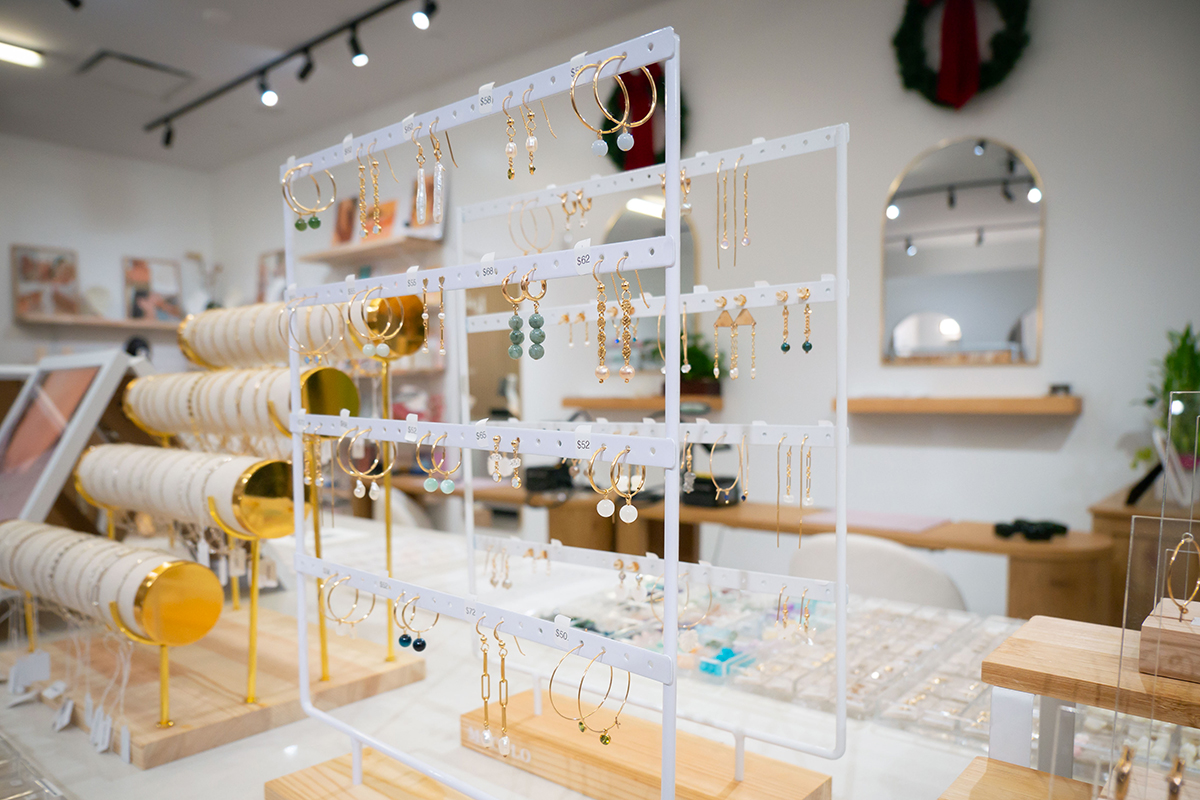 earring display in boutique