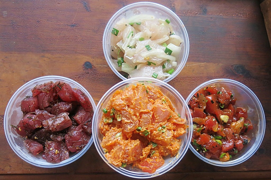 Tamashiro Market Aku Poke Spicy Ahi Negi Toro With Kajiki Onion