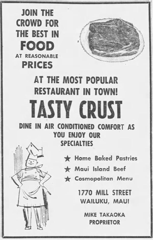 Oldest Restaurants - Tasty Crust Ad 1966 Image Honolulu Advertiser