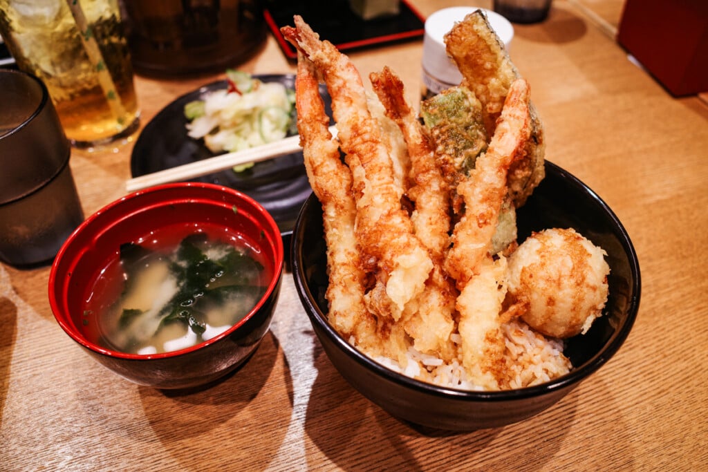 Tempura Kiki Credit Thomas Obungen Shrimp Tendon And Miso Soup