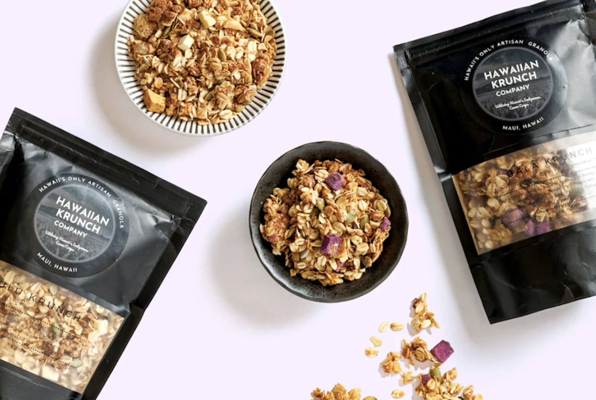 bags and bowls filled with granola